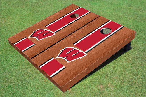 University of Wisconsin Red Rosewood Matching Long Stripe Cornhole Boards