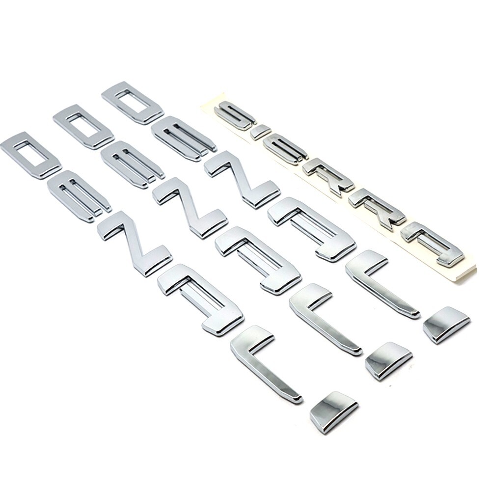 For Sierra 1500 2500HD 3500HD DENALI DOOR TAILGATE STICKER EMBLEM GLOSSY CHROME
