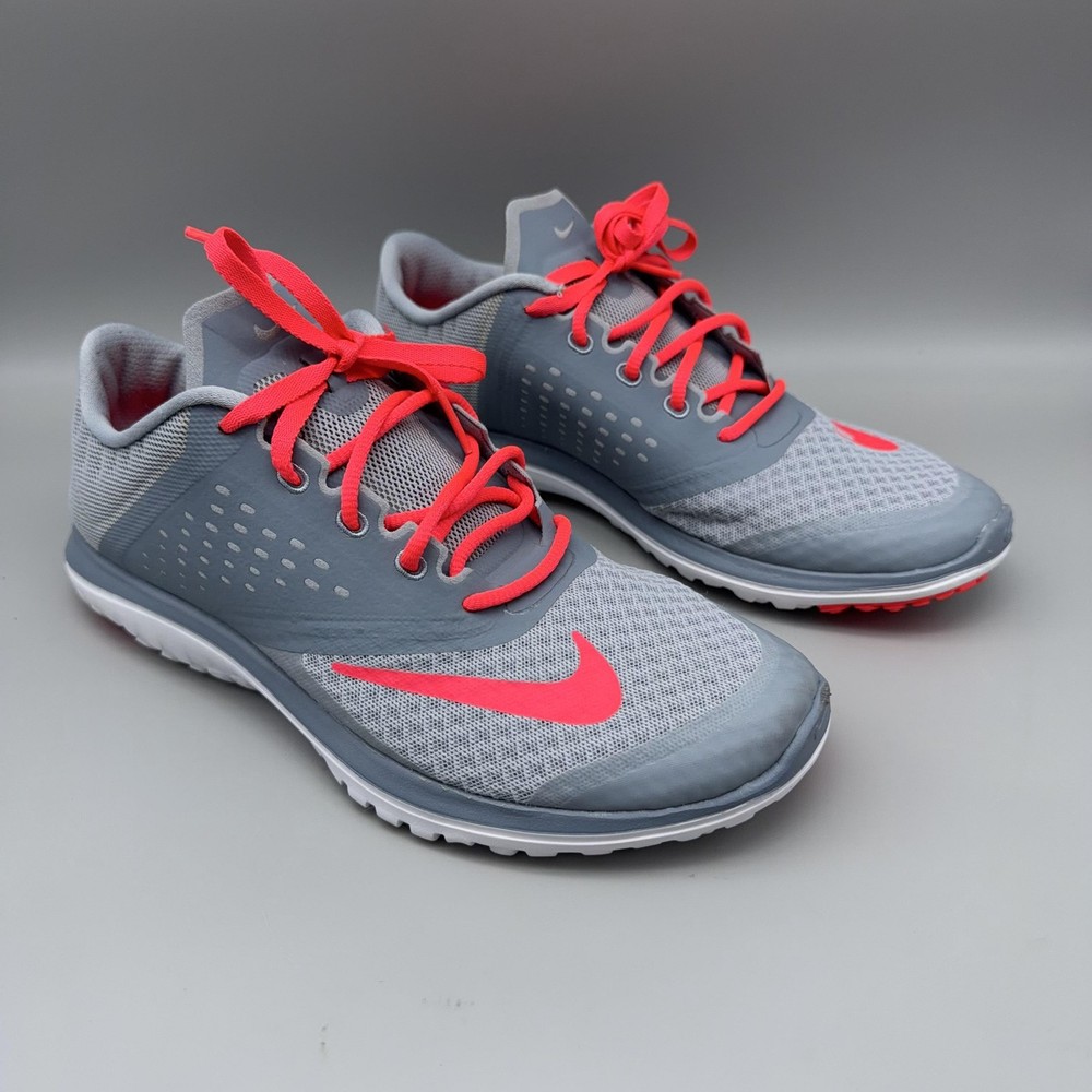 Nike Running Shoes Womens Size 8 Gray Pink Fitsole Lightweight 684667-003