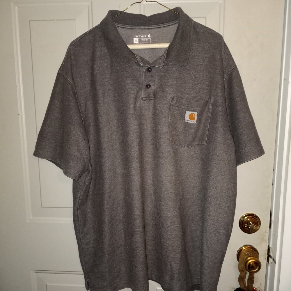 Carhartt Men's Collared Short Sleeved 3 Button Polo Shirt Size 2XL Tan