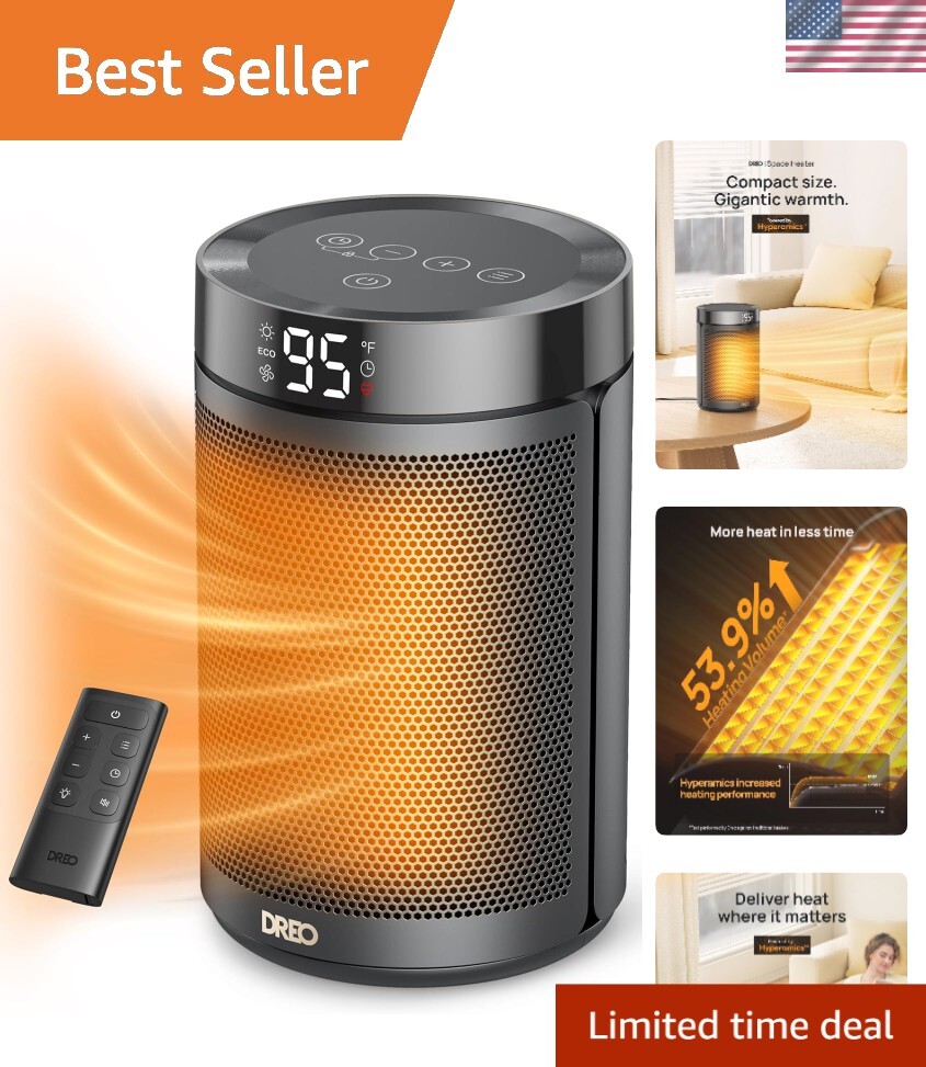 Quiet Tower Space Heater with Safety Features, Timer & Child Lock, 200 Sq.Ft.