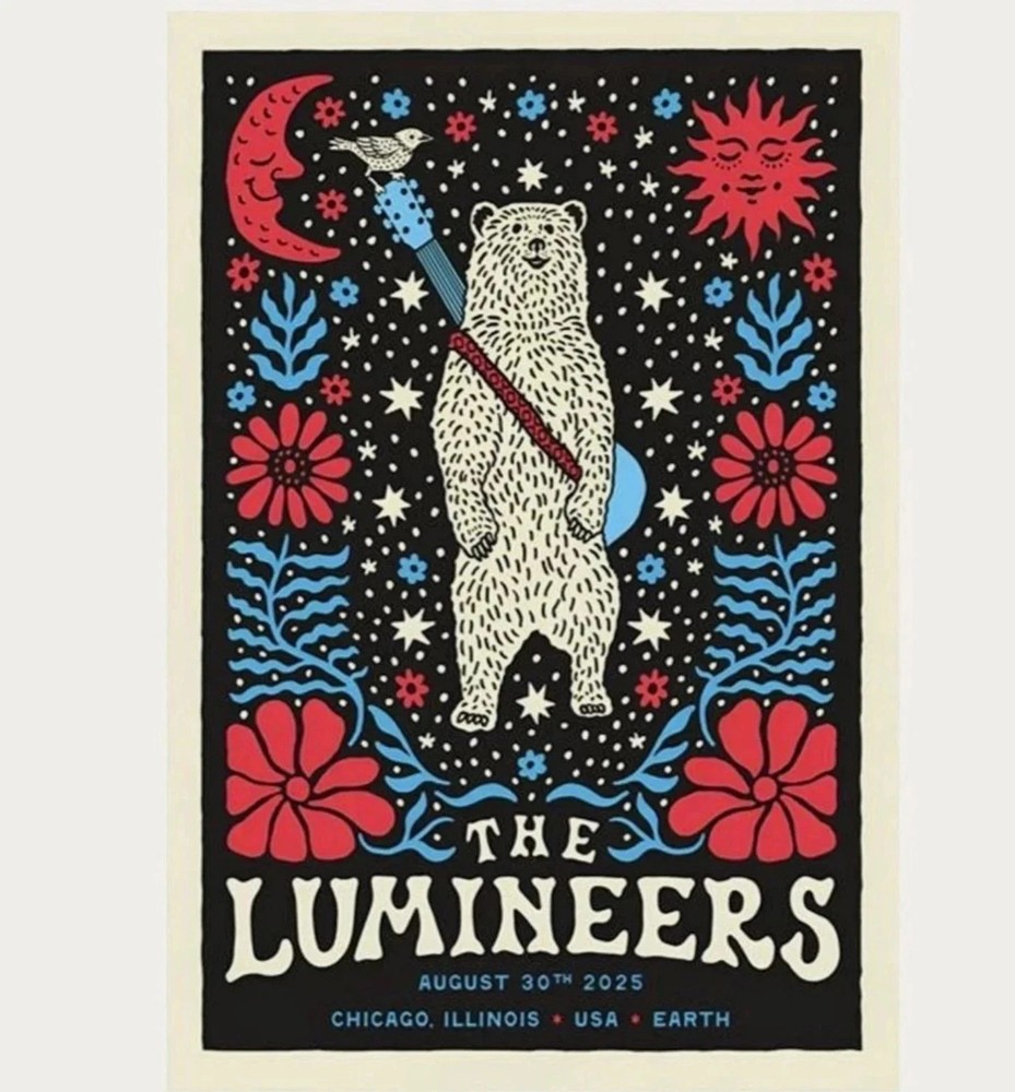 The Lumineers 2025 Chicago Event Poster