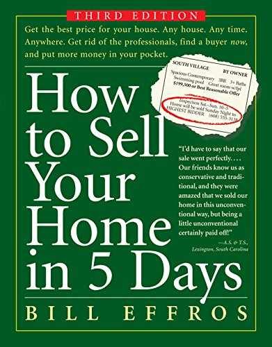 How to Sell Your Home in 5 Days - Paperback, by Effros Bill - Very Good x