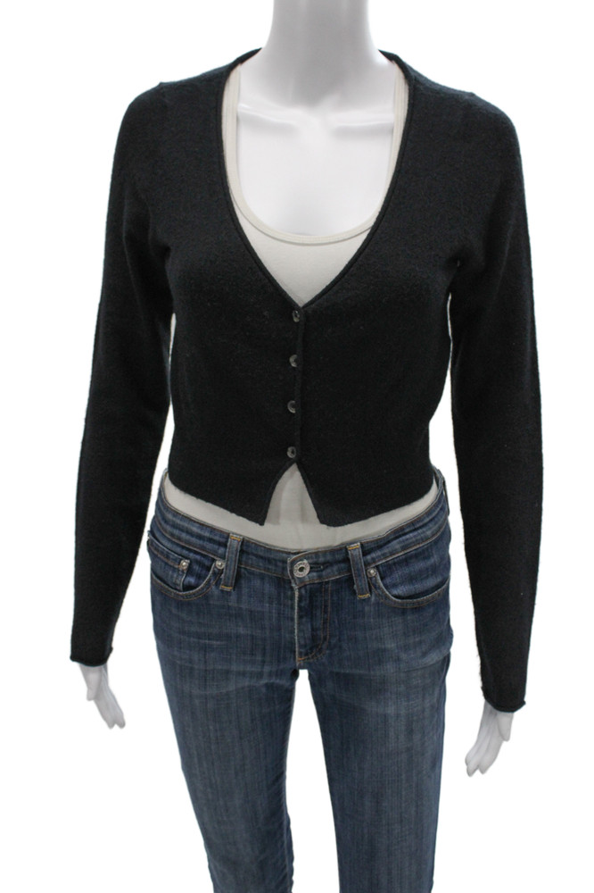 Wilfred Women Cardigan V-Neck Gray Long Sleeve Size MFree Shipping in US $100+ Orders | $6.95 Orders Below