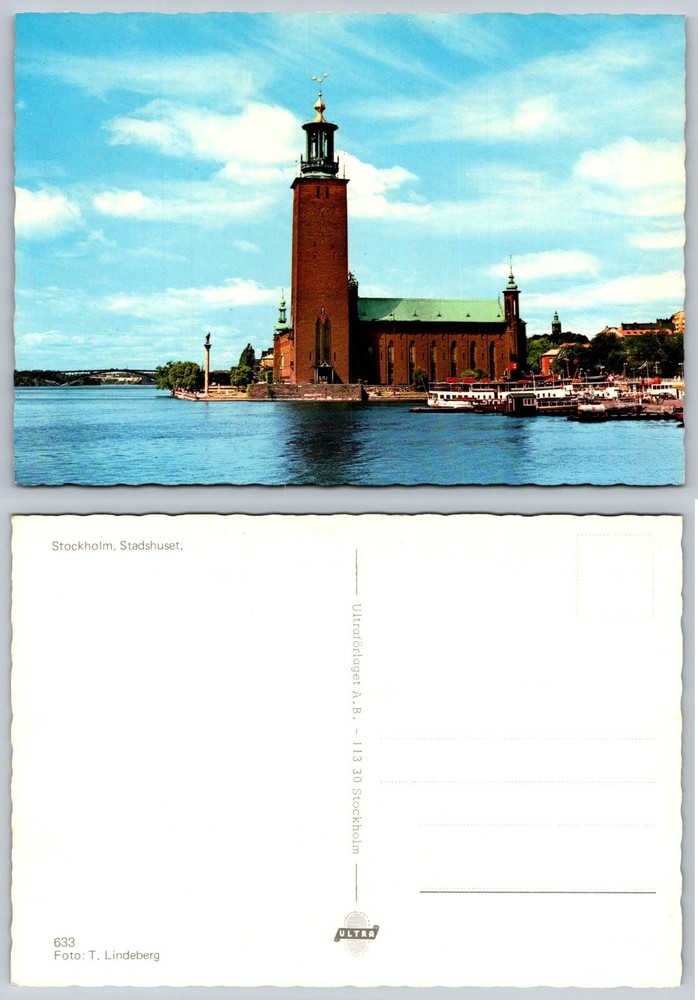 Stockholm City Hall Stadshuset Sweden Vintage Postcard Ultraforlaget