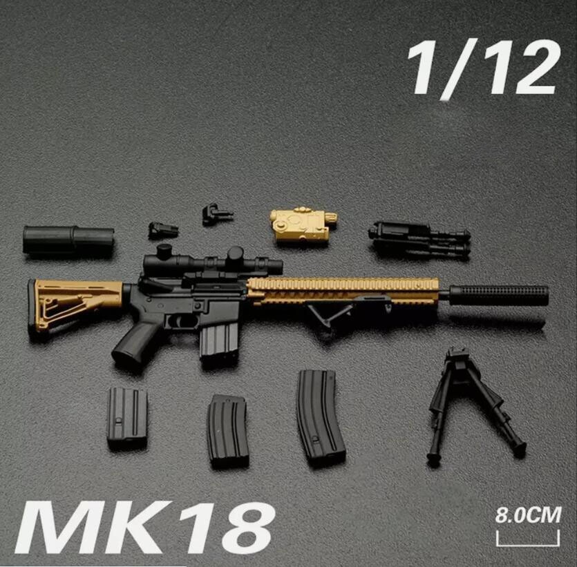 1/12 MK18 Extended Gun for 6-Inch Mezco Notaman Action Figures - Hasbro Special Forces Weapon
