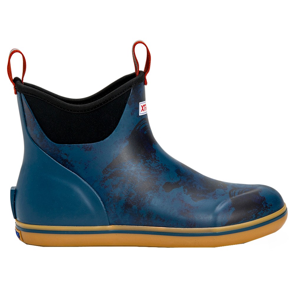 Xtratuf Mens Blue Tie Dye Ankle Deck Boots Round Toe Pull On Casual XMAB-2RW