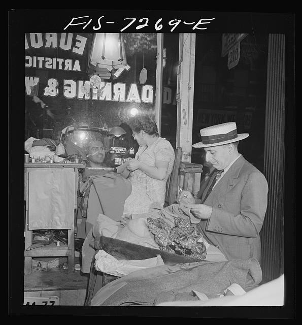 Photo:New York NY Broom St Jewish Weaving Shop 1942 Men Women Sewing
