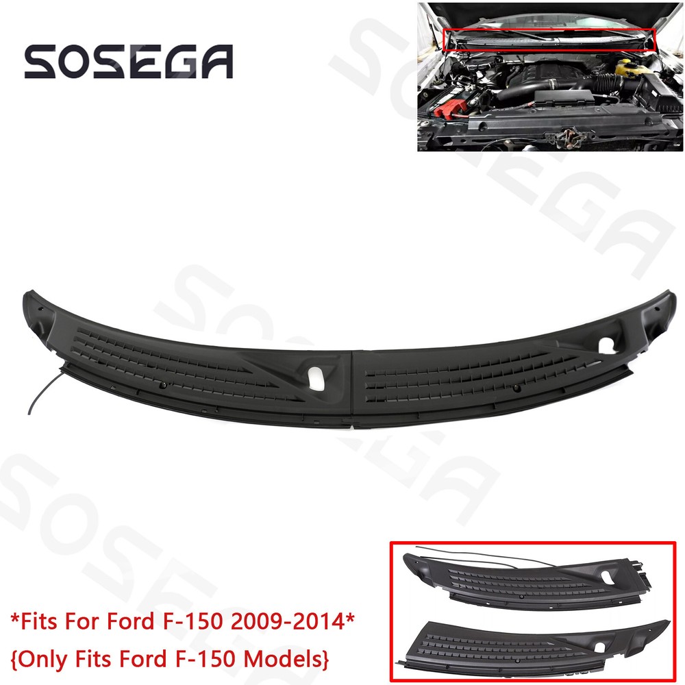 Fit For Ford F150 2009-2014 Left & Right Replace Top Windshield Cowl Grilles Set