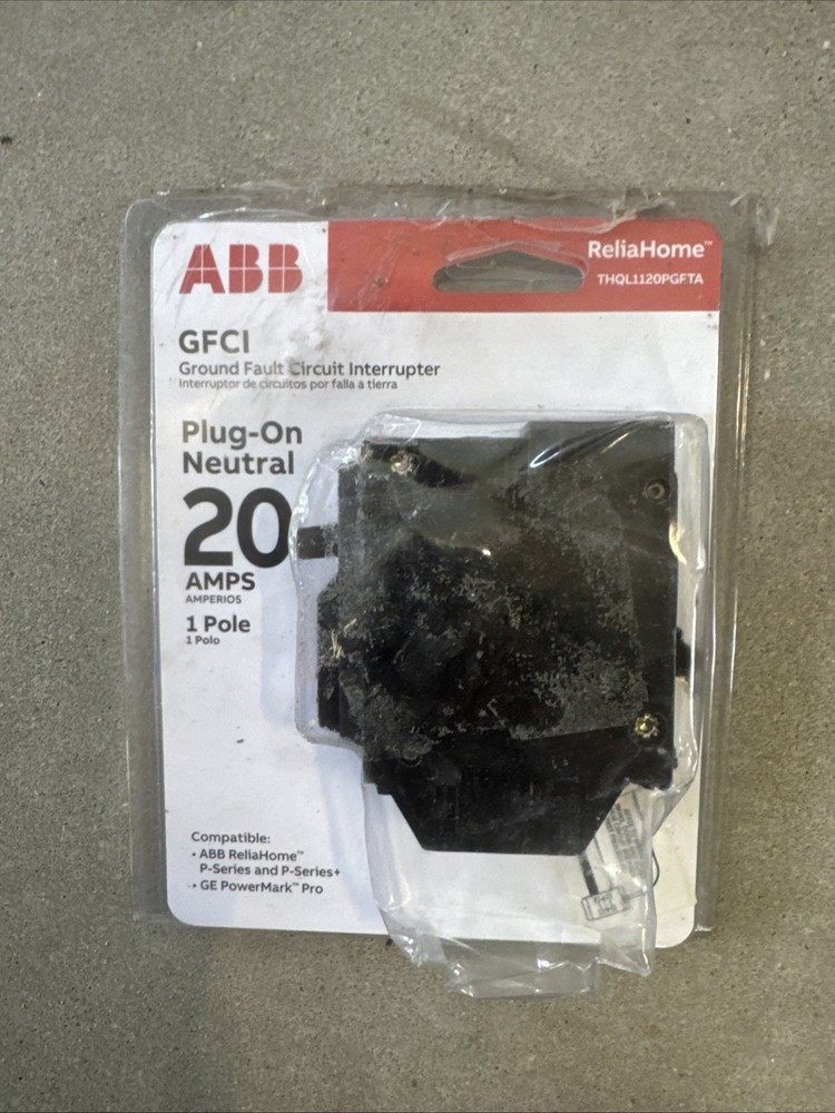 ABB 20 Amp 1-Pole Ground Fault Plug-On Neutral Circuit Breaker with Self-Test
