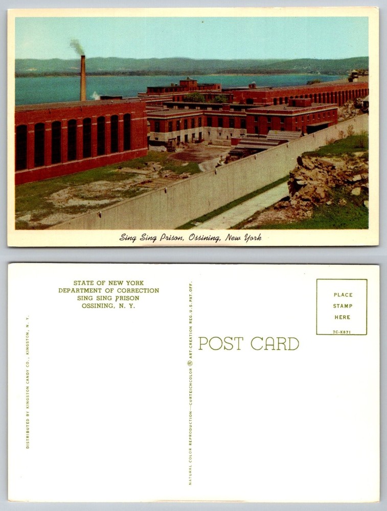 Sing Sing Prison Ossining NY Postcard Curteichcolor New York State Dept