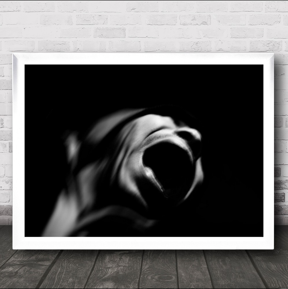 Scream Japan Distorted Man Face Wall Art Print