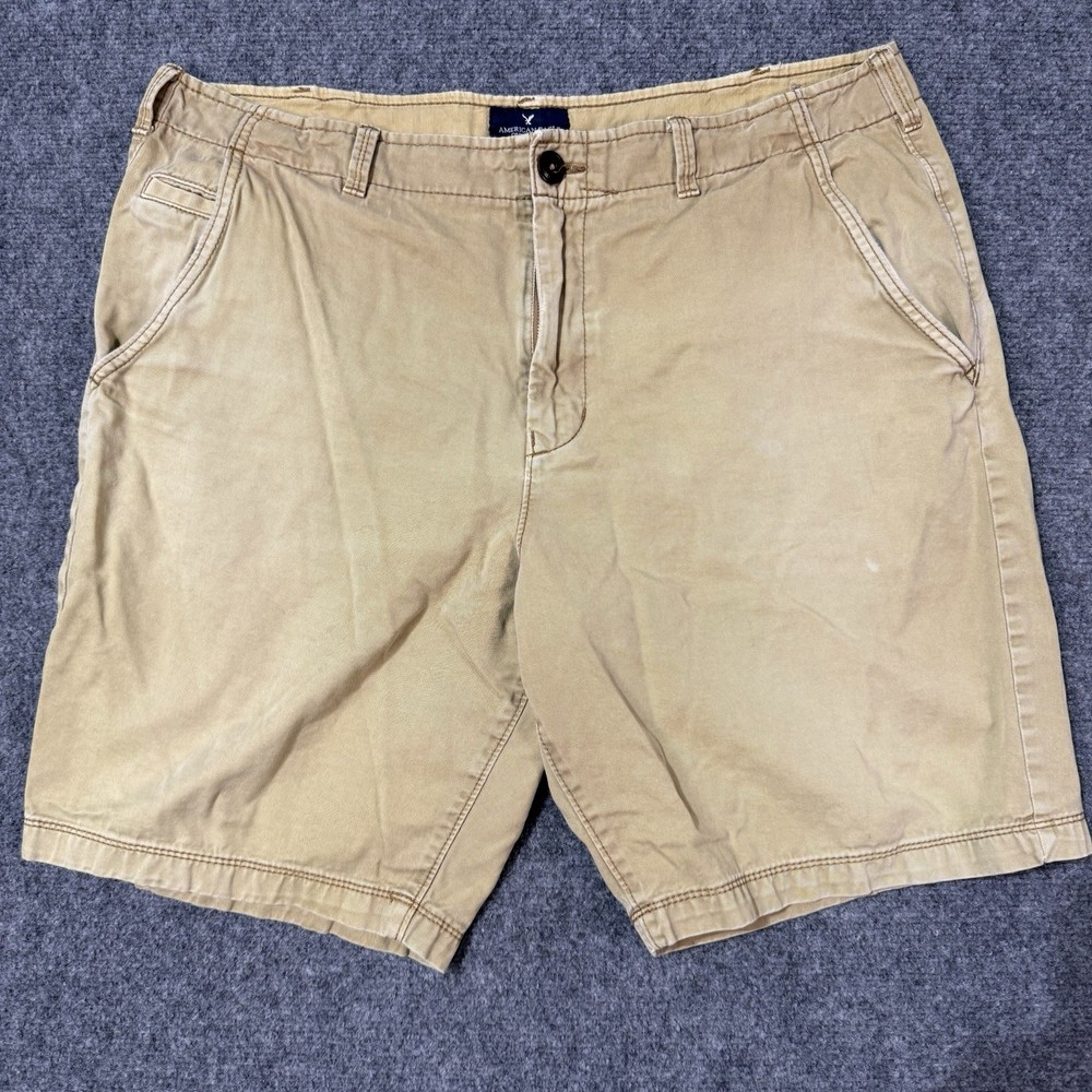 🦅 American Eagle Shorts Mens 38 Khaki Tan Classic Fit Chino Cotton Casual
