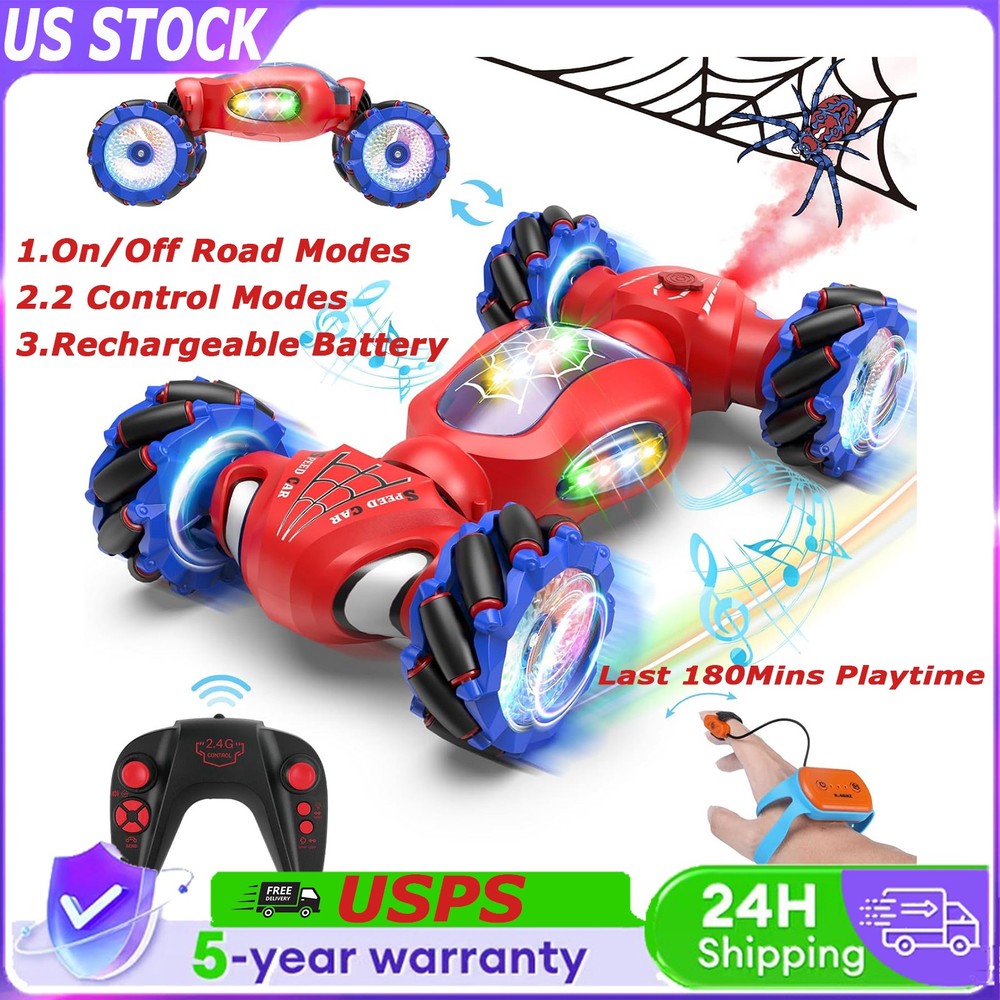 4WD RC Stunt Car Remote Control Spiderman Gesture Sensing Off-Road Twist Car Toy