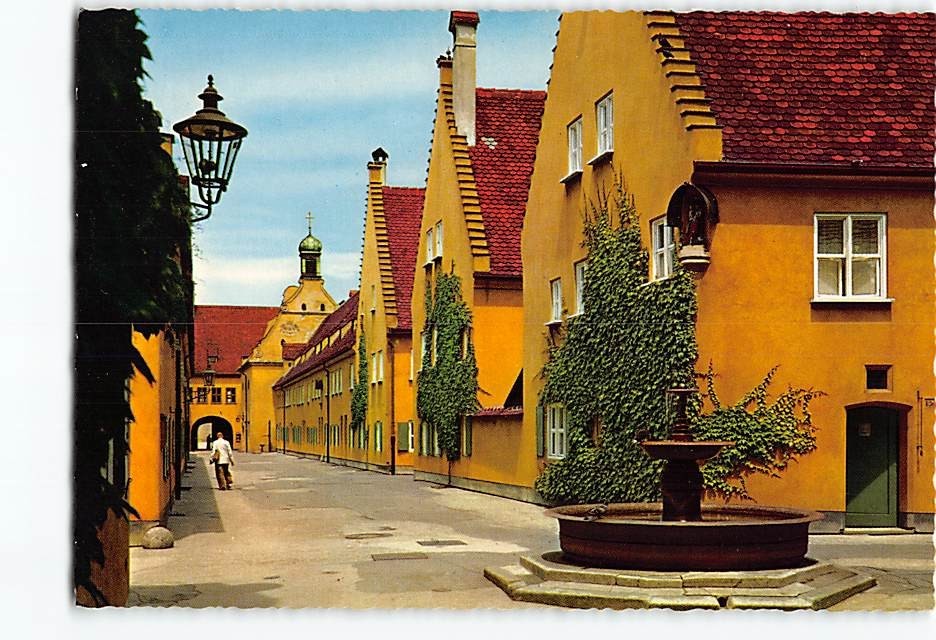 Postcard Fuggerei Augsburg Germany