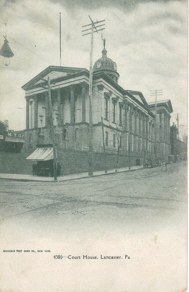Lancaster PA Court House  UDB  B/W Postcard UNPOSTED *