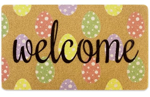 Easter Welcome Non-Slip Doormat for Outdoor Front Door Entry Home Decor