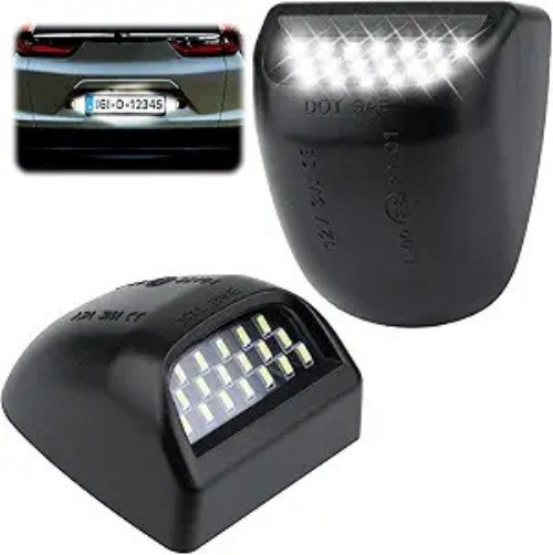 2 PCS License Plate Light, Full LED Tag Lights, 6500K White Lamp Assembly Replac
