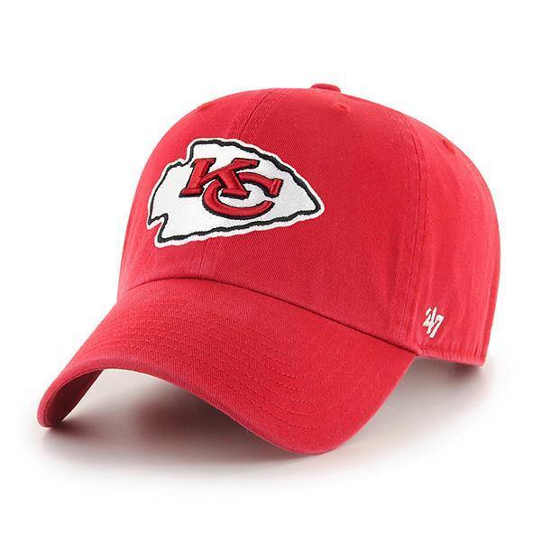 '47 Brand Mens Kansas City Chiefs Clean Up Adjustable Hat - Red