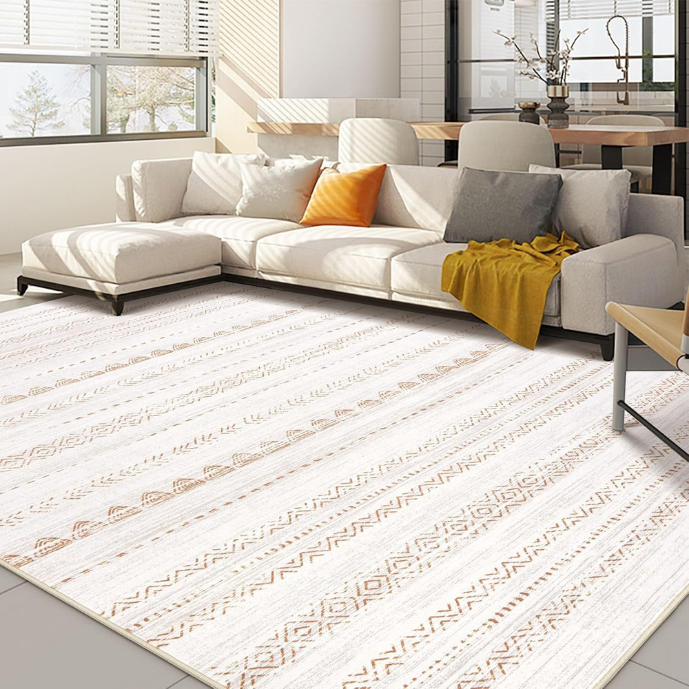 Area Rug Living Room Rugs: 5X7 Large Soft Machine Washable Boho Moroccan Farmneu