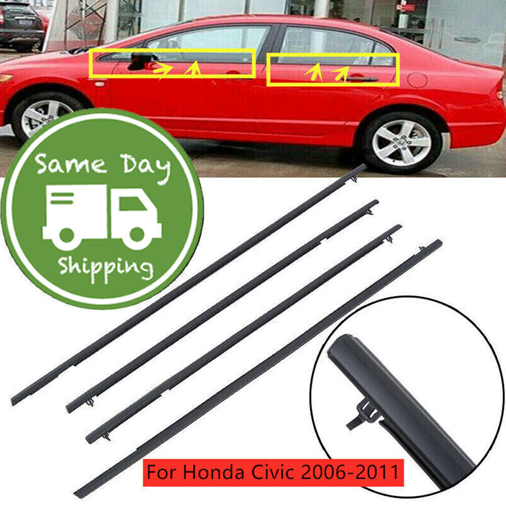 2006-2011 Honda Civic Sedan Weatherstrip Moulding Seal Belt Trim Replacement