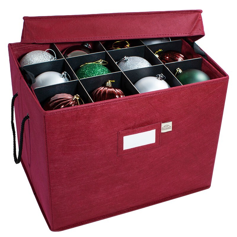 612 Vermont Acid-Free Christmas Ornament Storage Box with 3 Trays Holds 36 Ornaments New-image
