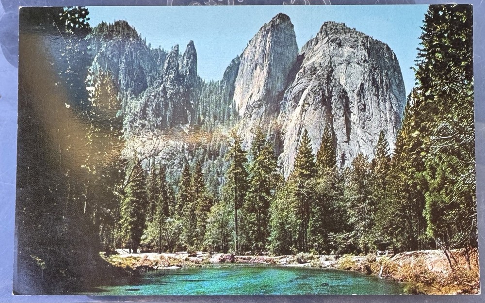 Vintage Postcard California Cathedral Rocks and Spires Yosemite National Park
