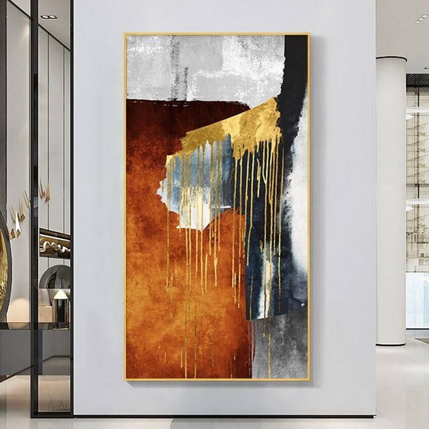 Abstract Canvas Oil Painting Modern Nordic Living Room Porch Aisle Wall Decor