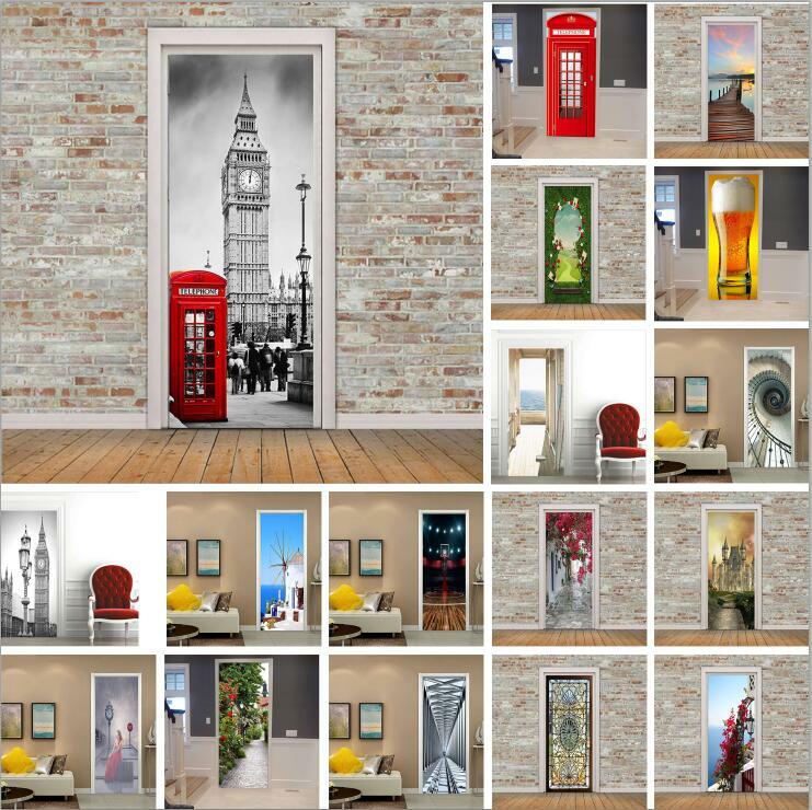 3D PVC London Street Scenery Wall Decal Sticker for Home Room Decor