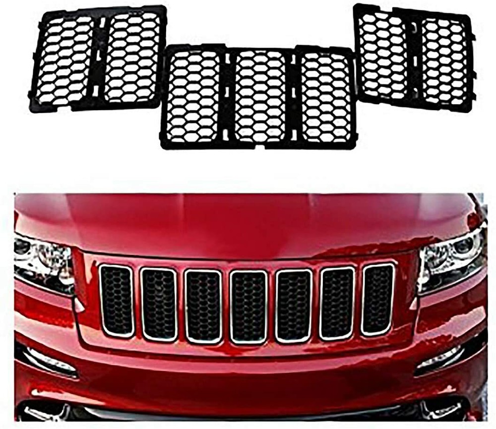 ⭕Front Grille Inserts Mesh Honeycomb Clip-on Grill Cover for Jeep Grand Cherokee