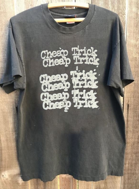 Vintage Cheap Trick Logo charcoal t-shirt classic style QT4239