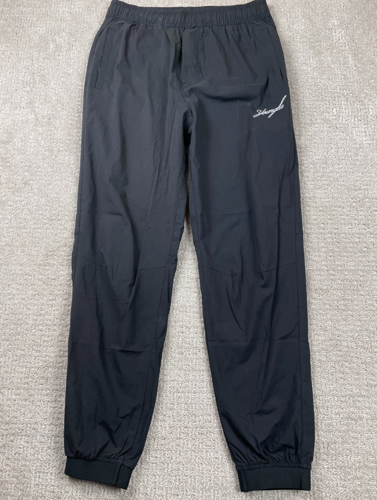 YoungLA Airwave Joggers Mens M Black Woven Drawstring Track Pants Workout Gym