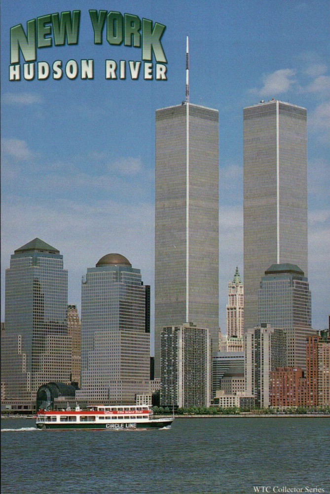 World Trade Center Along the Hudson River, Twin Towers, New York City - Postcard