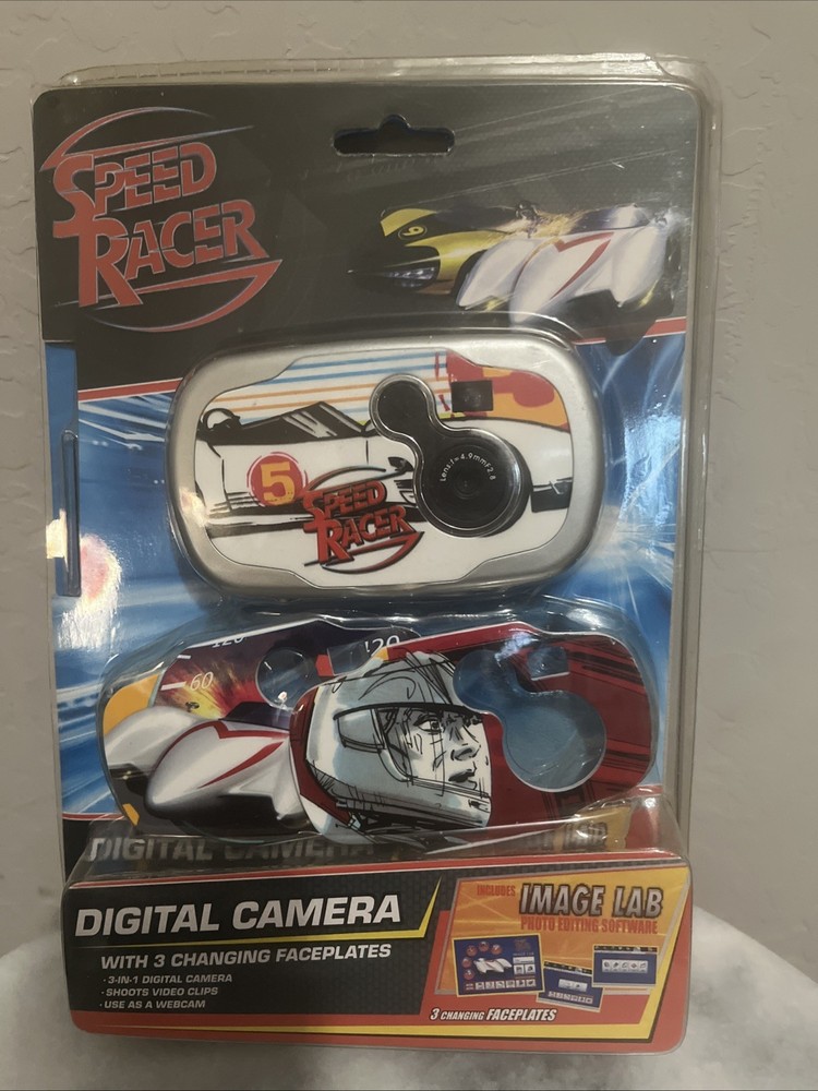 Speed Racer Mach 5 Digital Camera w/ Editing Software 3 Faceplates Vintage 2008