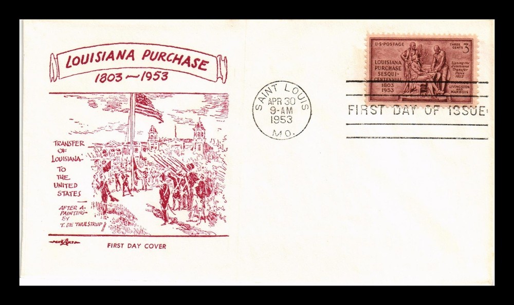 Dr Jim Stamps Us Cover Louisiana Purchase Sesquicentennial Fdc Pent Arts Cachet