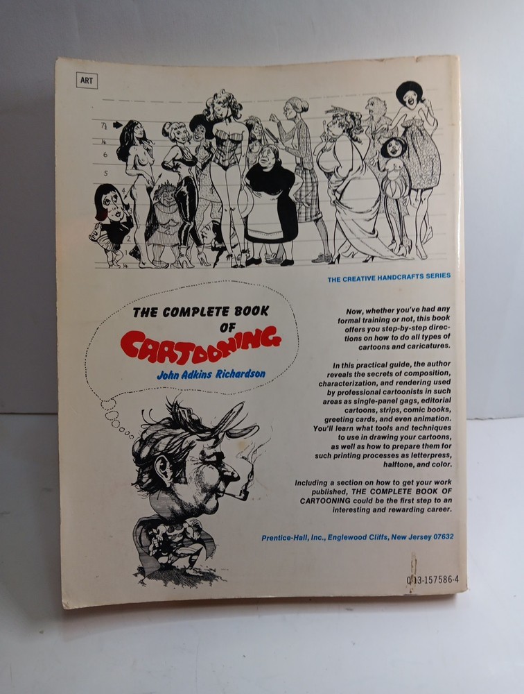 1977 The Complete Handbook of Cartooning by John Adkins Richardson Spectrum Book