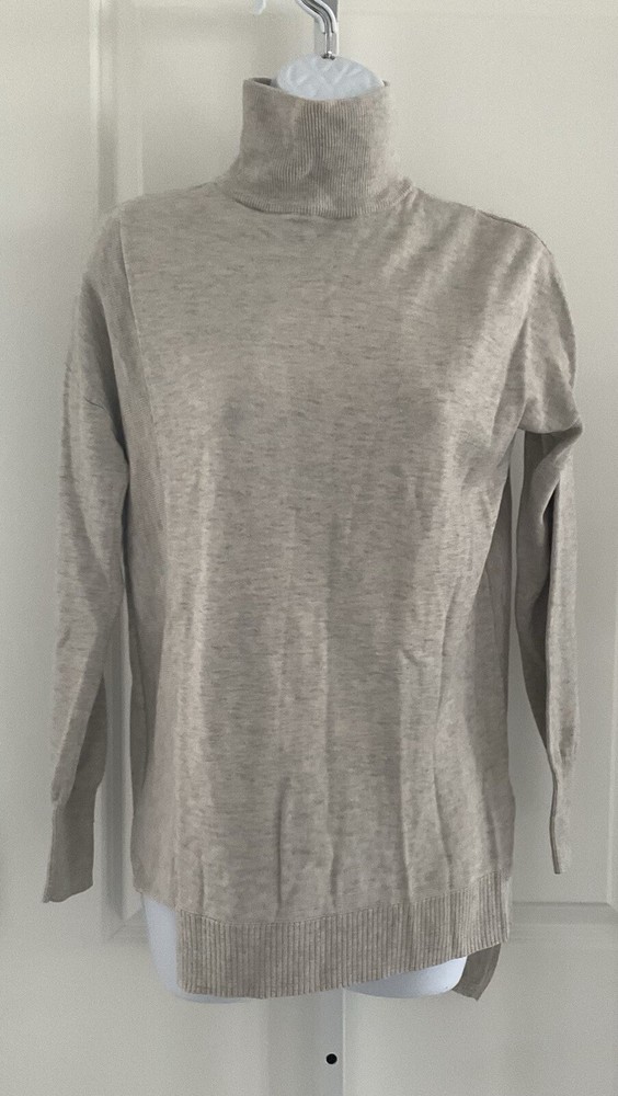 Donna Karan Asymmetrical Silk, Merino Wool, Cashmere Blend Sweater Size XXS