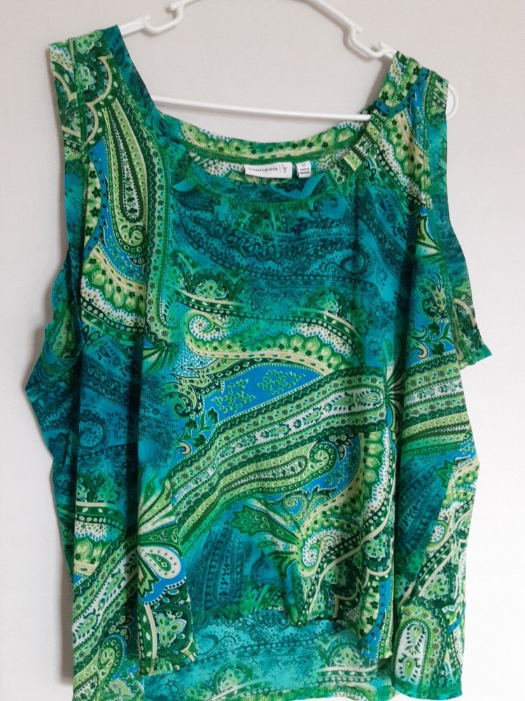 Susan Graver Semi Sheer Womens Top Size 3x