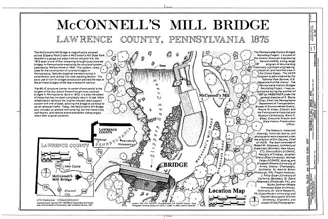 1. Title Sheet - McConnell's Mill Bridge, Spanning Slippery Rock Creek at