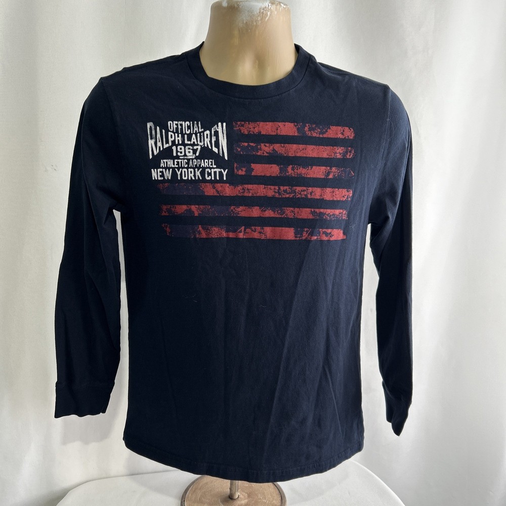 Polo Ralph Lauren Shirt Youth Boys L (14-16) Blue Logo Long Sleeve