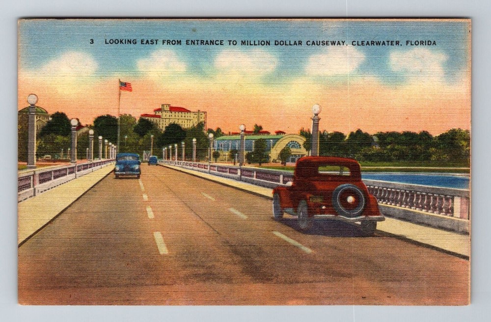 Clearwater FL-Florida, Million Dollar Causeway, Vintage Postcard