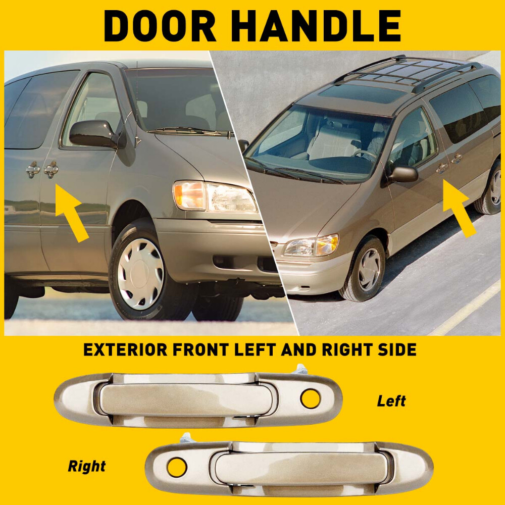 For 98-03 Toyota Sienna Outside Exterior Sliding Handle Door Left or Right Beige