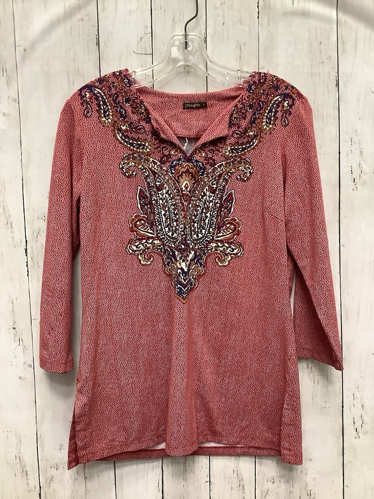 J. McLaughlin Paisley 3/4 Sleeve Blouse Size Small 0403-32