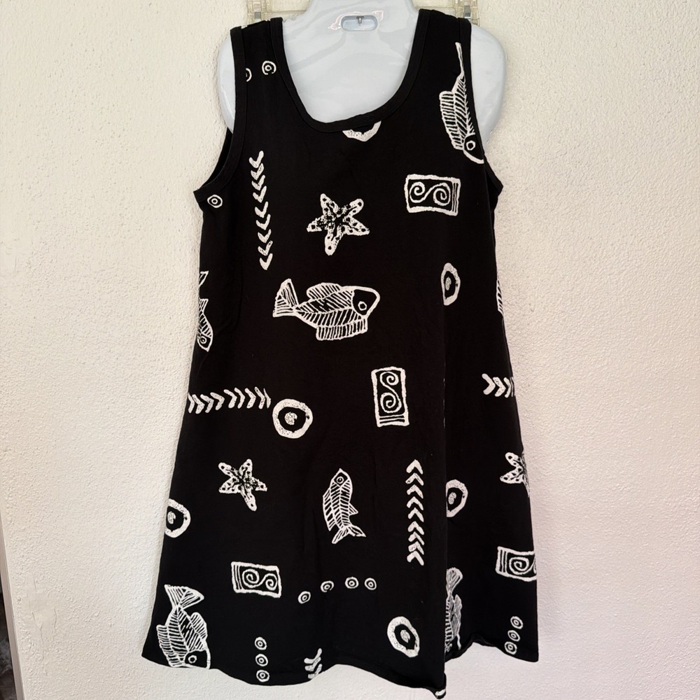 Kisses & Hugs Mini Sundress Cotton Beach Print Pink Size 2Xl