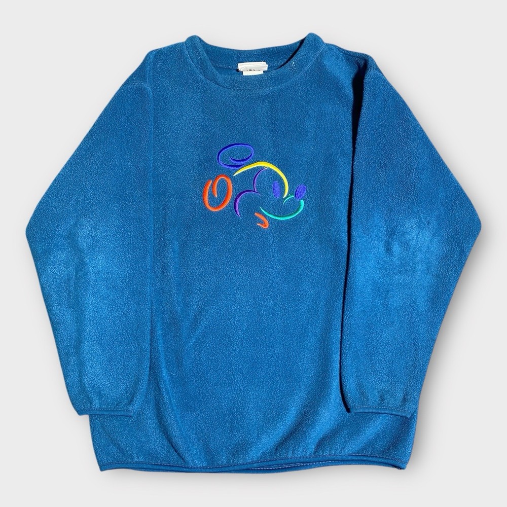 Vintage Disney Sweatshirt Womens Small Blue Mickey Mouse Embroidered Logo 90s S