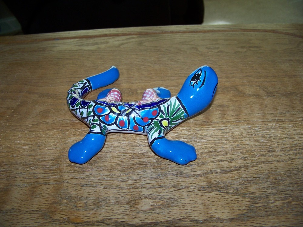 MEXICO TALAVERA LIZARD GECKO COLORFUL HAND PAINTED WALL ART POTTERY 6