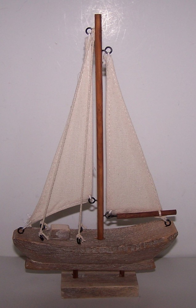 Wooden Sailboat Decor, Handmade Nautical Decor Sailing Boat Decoration