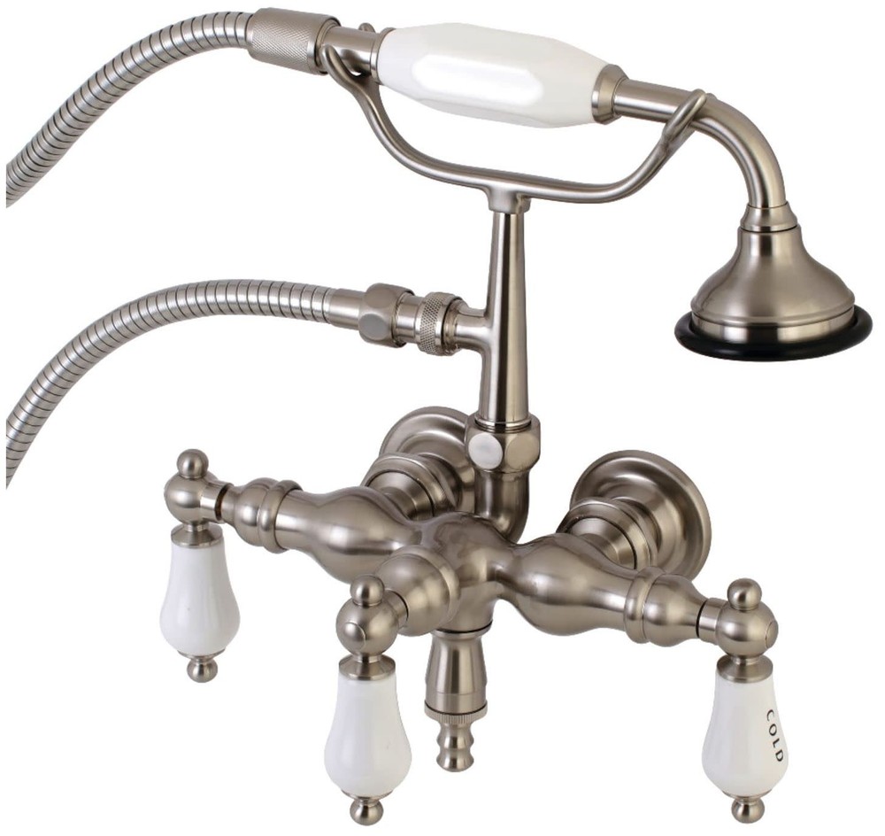 Kingston Brass AE22T Vintage Wall Mounted Clawfoot Tub Filler - Nickel