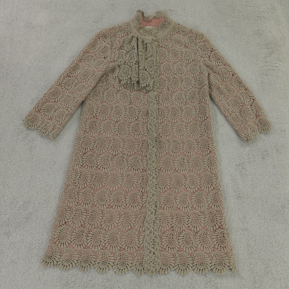 Hoss Inotropia Jacket Womens 36 Small Beige Paisley Crochet Coquette