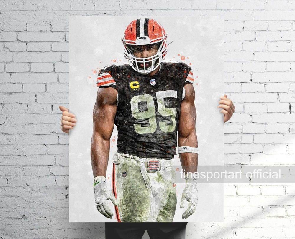 Myles Garrett Cleveland Browns Poster, Canvas, Football print, Sports wall art